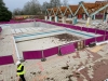 Travaux du stade nautique de Beaune - La déconstruction progresse, prochaine étape la dépose de la charpente 