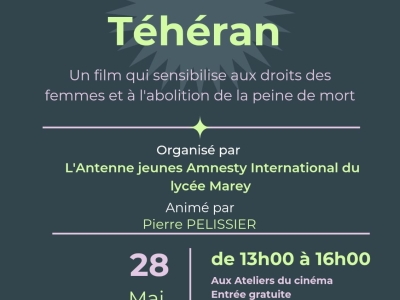 Beaune - Ciné-débat des lycéens de Marey en soutien à Amnesty International le mardi 28 mai