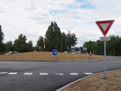 Les travaux de construction du giratoire de la ZAC des Cerisières de Beaune se sont achevés ce 4 août 