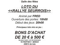 SEURRE - Loto du rallye seurrois samedi 12 août à la salle des Fêtes