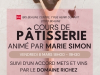 Beaune - Cours de pâtisserie avec Marie Simon : une soirée d'excellence à l'Ibis Beaune Centre le 8 mars