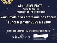 Beaune et agglomération - Invitation à la cérémonie des vœux 2025 le lundi 6 janvier 