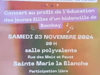 Sainte-Marie-la-Blanche - Concert solidaire ce soir pour l’éducation des jeunes filles à Bombay 