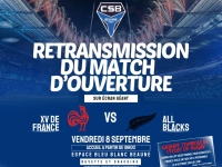 CS Beaune - Retransmission sur écran géant du match d’ouverture de la Coupe du Monde de Rugby France contre les All Blacks le 8 septembre