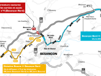 A36 fermetures du diffuseur de Besançon Nord pour travaux