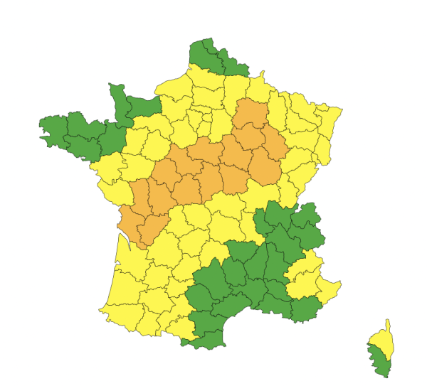 La Côte d'Or placée en vigilance orange aux orages