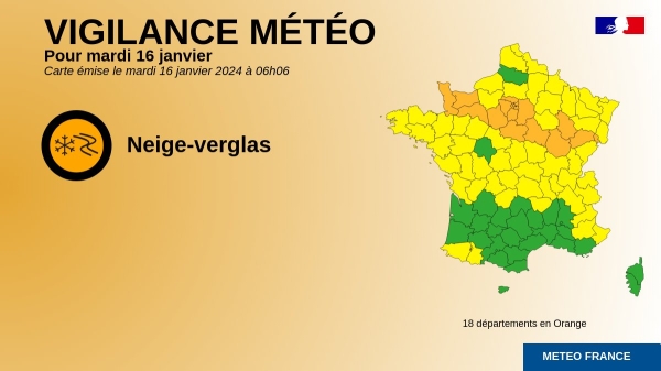 La Côte d'Or en vigilance orange neige et verglas 