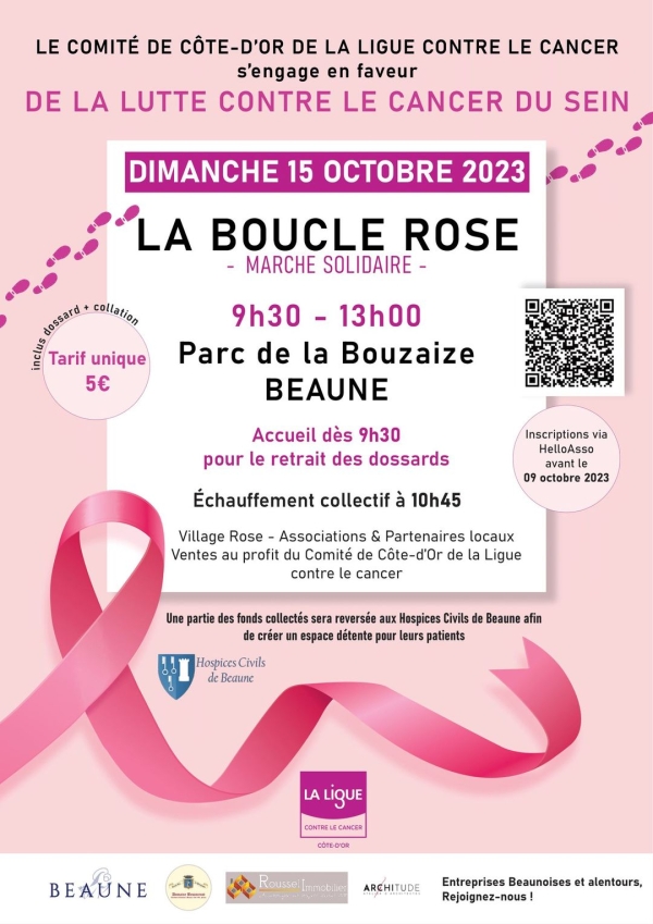 Octobre rose à Beaune : « La boucle rose » la marche solidaire dimanche 15 octobre au Parc de la Bouzaize