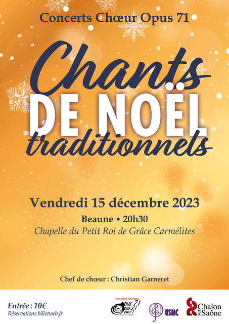 Opus 71 vous offre trois concerts pour Noël les 15, 16 et 17 décembre 2023 