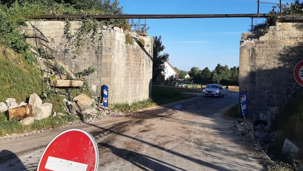 Effondrement d’un pont sur la RD 30 à Champagne-sur-Vingeanne : l’intervention volontariste et urgente du Département pour rétablir la circulation