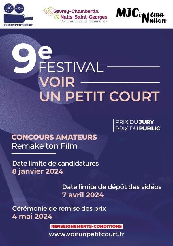 Nuits-Saint-Georges - Top départ pour la 9e édition du Festival « Voir un Petit Court » qui aura lieu le 4 mai 2024 au cinéma Nuiton 