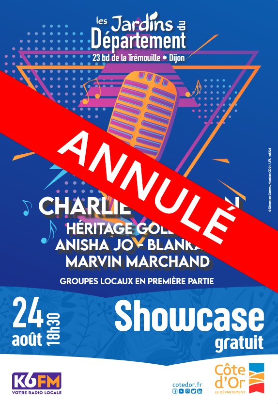 Annulation du showcase K6FM initialement prévu ce soir dans les jardins de l’Hôtel du Département à Dijon