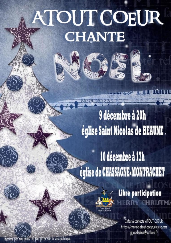 Deux concerts de Noël par l’ensemble Atout Cœur du Foyer Rural de Baubigny 