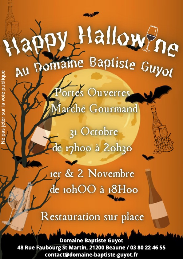 Beaune – HalloWine 2024 : Portes ouvertes au Domaine Baptiste Guyot du 31 octobre au 2 novembre !