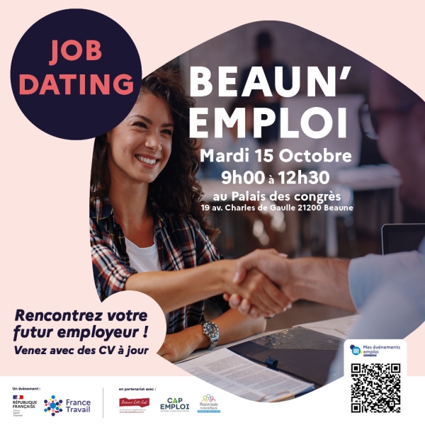 Job Dating Beaun’Emploi : une opportunité pour l'emploi local à Beaune le mardi 15 octobre