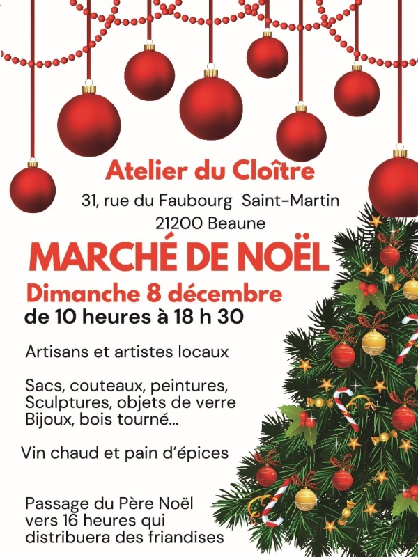 Beaune – 3ᵉ édition du Marché de Noël à l’Atelier du Cloître ce dimanche 