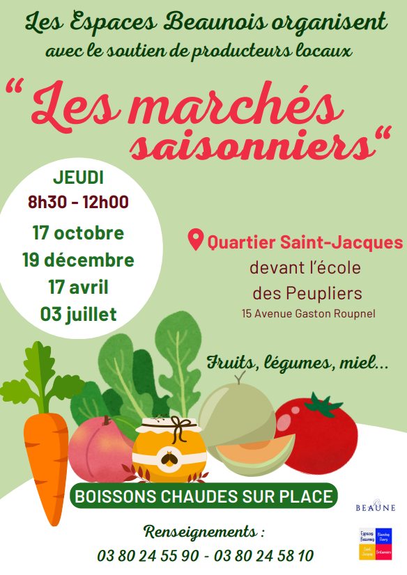 Beaune - L’alimentation locale à l’honneur avec le premier « Marché saisonnier » des Espaces Beaunois ce jeudi