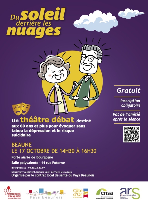 Beaune – Du théâtre-débat avec « Du Soleil Derrière les Nuages » pour aborder la dépression chez les seniors 