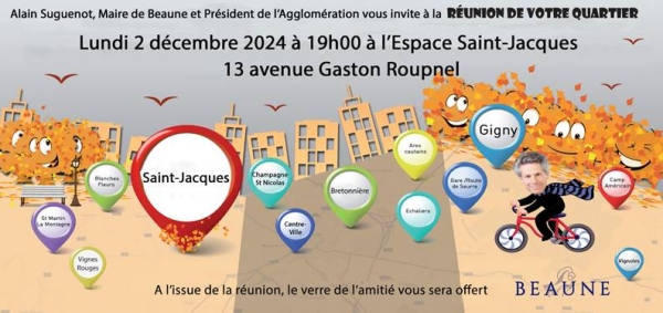 Beaune - Réunion du quartier Saint-Jacques le lundi 2 décembre