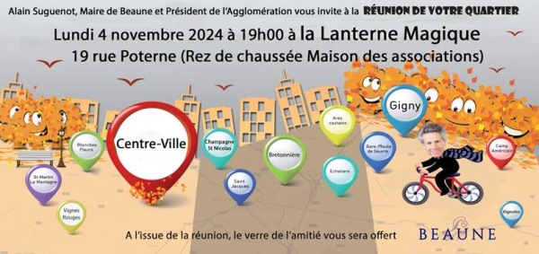 Beaune - Réunion du quartier centre-ville le lundi 4 novembre