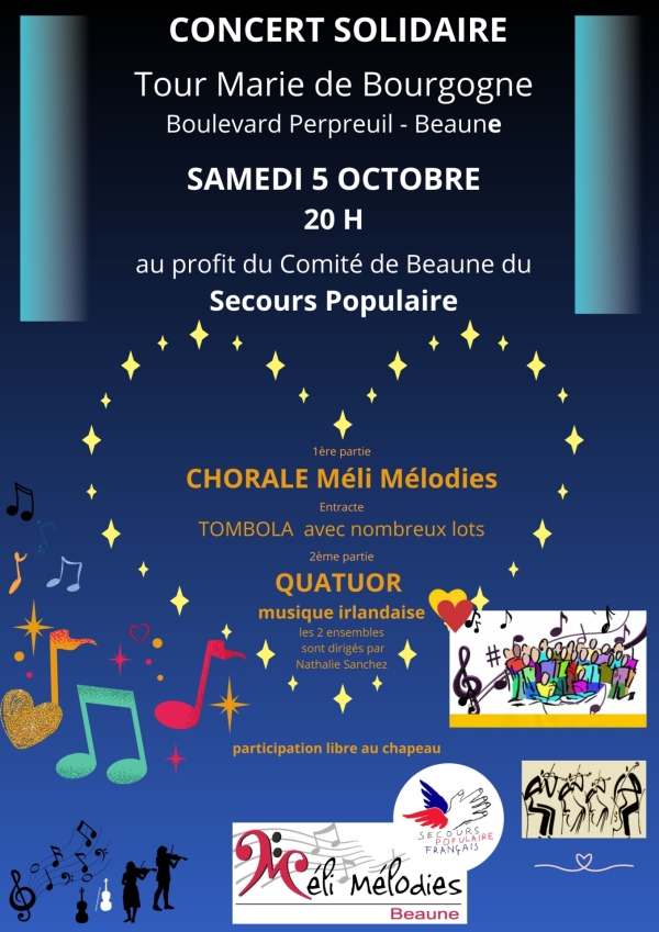 Beaune - Concert solidaire le 5 octobre, un voyage musical au profit du Secours Populaire