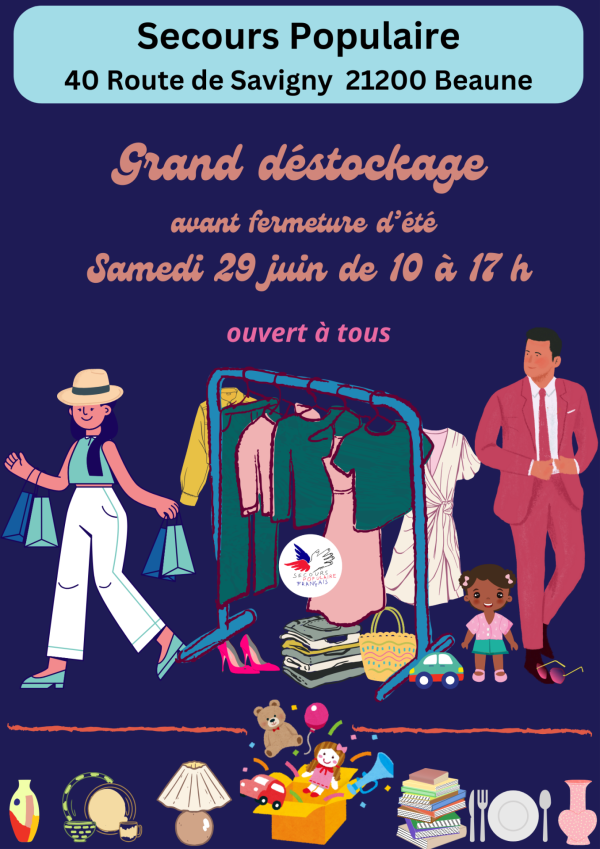 Beaune - Opération de déstockage du Secours Populaire Français le samedi 29 juin