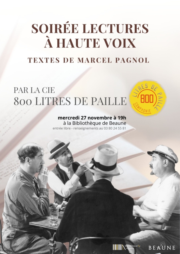 Beaune - Soirée théâtralisée : Marcel Pagnol à l'honneur à la Bibliothèque le mercredi 27 novembre