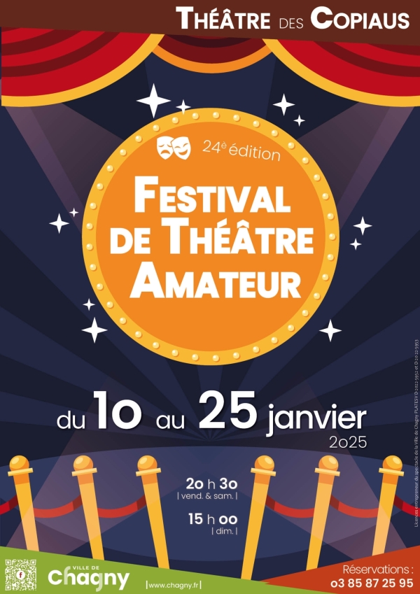 Chagny - 24e Festival de Théâtre Amateur du vendredi 10 au samedi 25 janvier au Théâtre des Copiaus