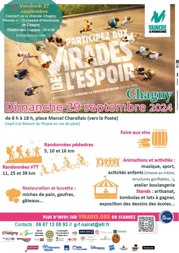 Chagny - Virade de l’Espoir : mobilisation contre la mucoviscidose ce dimanche 29 septembre