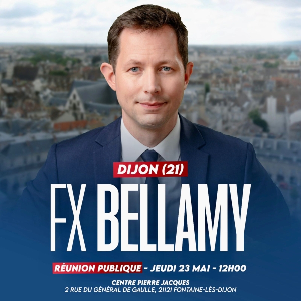 Élection Européenne - François-Xavier Bellamy (LR) en Côte-d’Or ce jeudi 23 mai