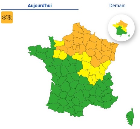 La Côte-d'Or est placée en vigilance orange pour un risque de pluies verglaçantes