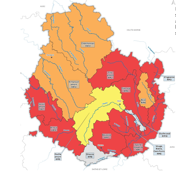 SECHERESSE - La Côte d'Or s'enfonce un peu plus dans la difficulté ... de nouvelles restrictions applicables à partir de ce samedi