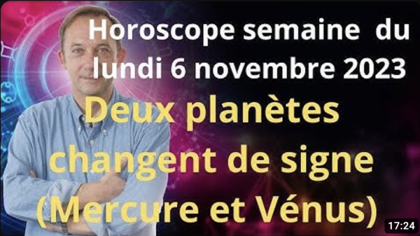 Horoscope de la semaine du lundi 6 novembre par Jean-Yves Espié