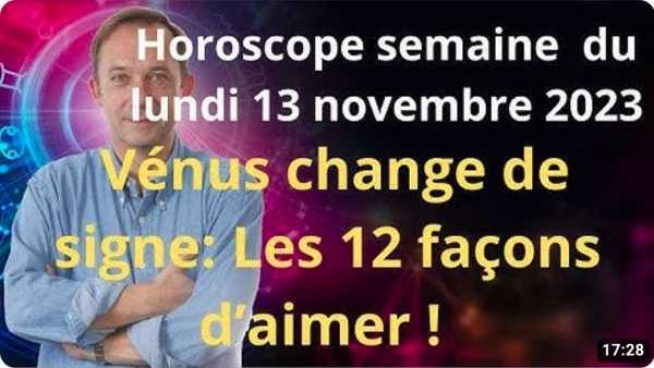 Horoscope de la semaine du lundi 13 novembre par Jean-Yves Espié