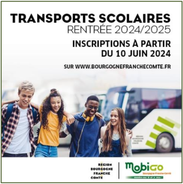 Ouverture des inscriptions aux transports scolaires en Bourgogne - Franche-Comté à partir du 10 juin