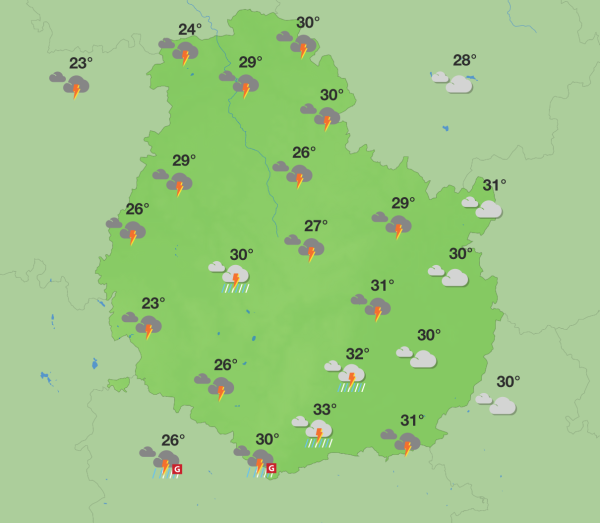 Météo en Côte-d’Or – Week-end lourd avec des orages possibles