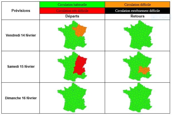 Prévisions de trafic du week-end : Samedi 15 février, journée la plus chargée  