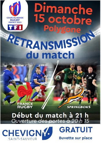 La Ville de Chevigny diffusera le match de rugby France-Afrique du Sud le 15 octobre !