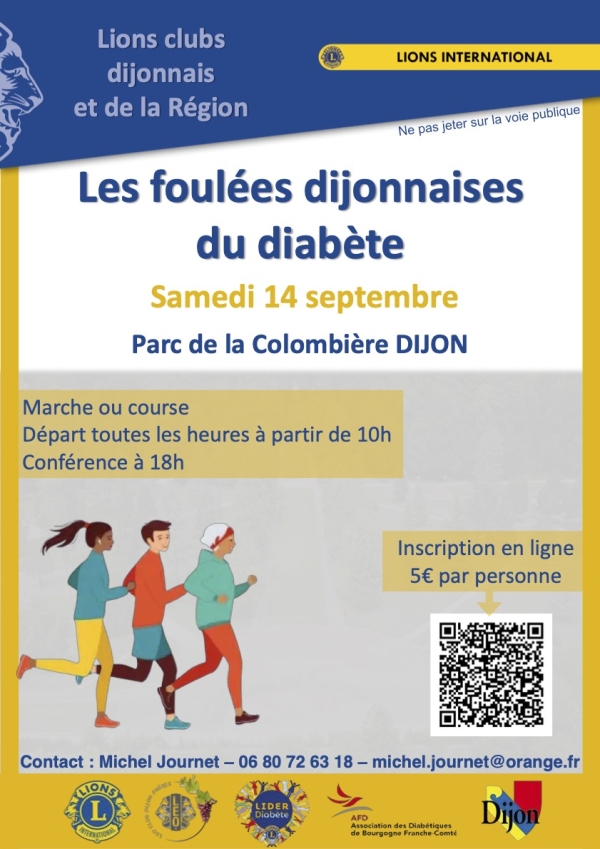 Les foulées dijonnaises du diabète, un évènement sportif ouvert à tous !