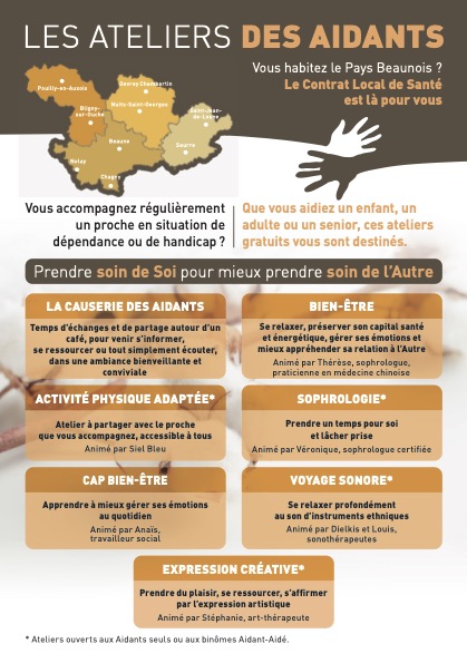 Pays Beaunois - Programmation du 1er semestre 2025 des ateliers d'information et de détente pour les aidants familiaux, un moment de répit précieux