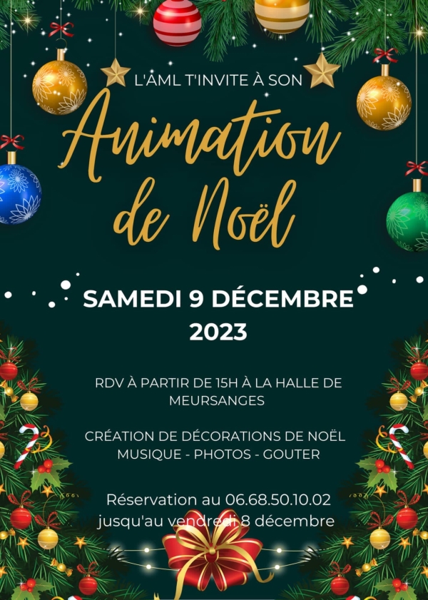 Meursanges - Animation de Noël de l’ALM le samedi 9 décembre