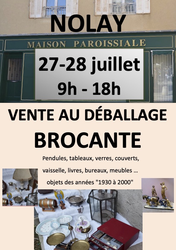 Nolay - Un week-end de trésors à chiner à la brocante paroissiale samedi 27 et dimanche 28 juillet 