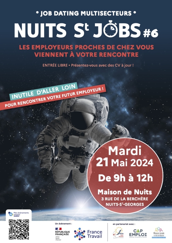 Nuits-Saint-Georges - Nuits St JOBS : 6e édition du job dating pour l'emploi local le mardi 21 mai