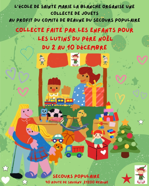 Sainte-Marie-la-Blanche - Collecte de jouets à l’école au profit du Secours Populaire de Beaune