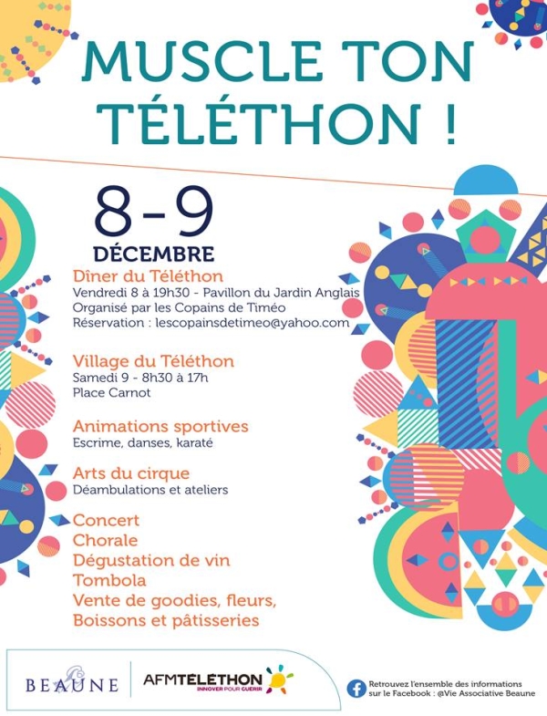 Beaune – Participez à l’élan de solidarité du Téléthon les 8 et 9 décembre