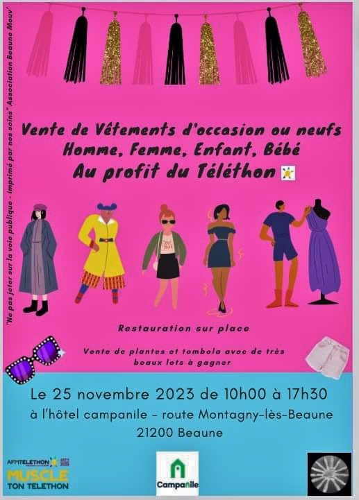 Téléthon Beaune - L'association Beaune Mouv' organise ce samedi 25 novembre une vente de vêtements