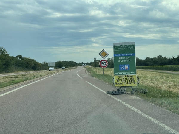 Le Département de Côte d’Or va mener des travaux sur la rocade de Beaune les nuits du 24 au 28 juillet