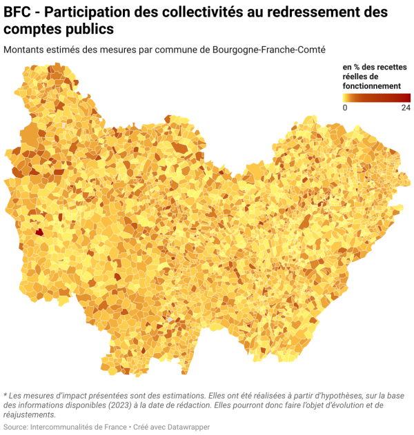 Budget 2025 : La carte des impacts financiers sur les communes et intercommunalités