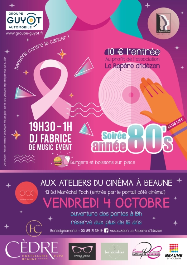 Beaune – Octobre rose : soirée caritative « Dansons contre le cancer » ce vendredi 4 octobre