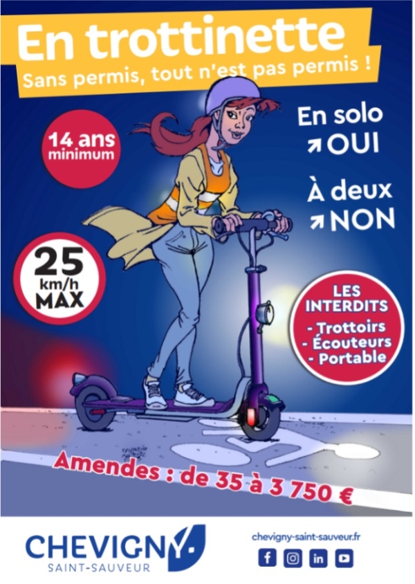 Chevigny lance une campagne sur le bon usage des trottinettes